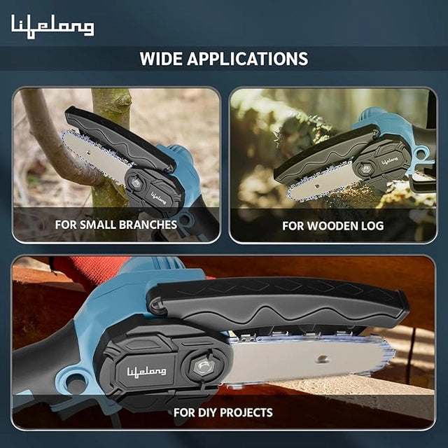 Professional 6" Cordless Mini Chainsaw | 20V Rechargeable Pruning Saw Kit