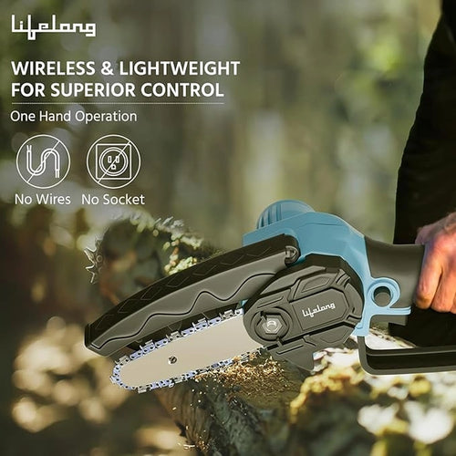 Professional 6" Cordless Mini Chainsaw | 20V Rechargeable Pruning Saw Kit