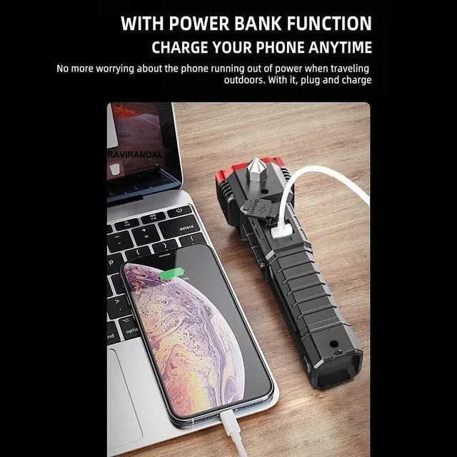 UltraBright Rechargeable Tactical Flashlight with Power Bank
